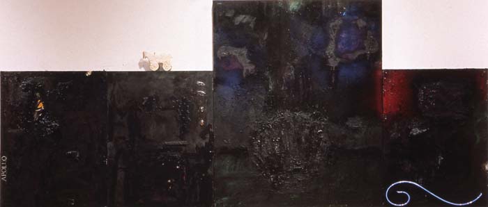 History, 1991, mixed media & neon on canvas